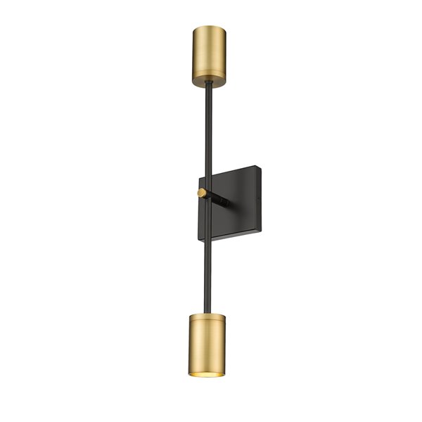 Z-Lite Calumet 4.5-in W 2-Light Matte Black/Olde Brass Modern/Contemporary Wall Sconce