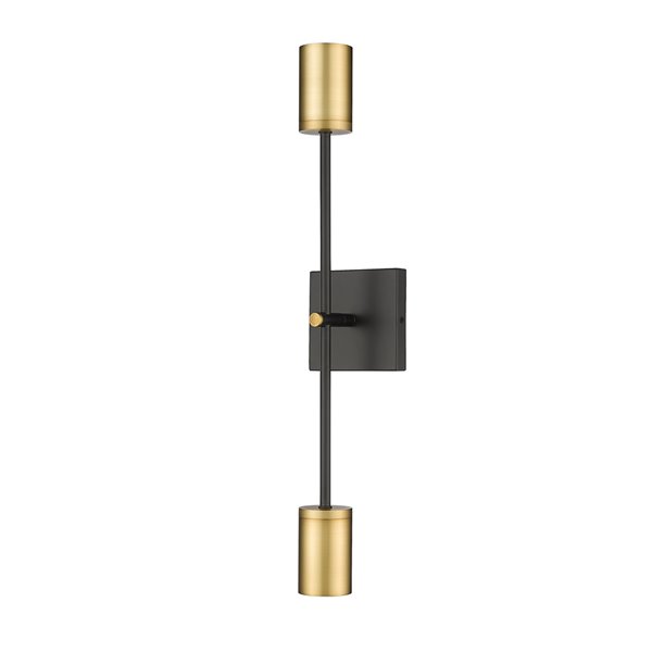 Z-Lite Calumet 4.5-in W 2-Light Matte Black/Olde Brass Modern/Contemporary Wall Sconce