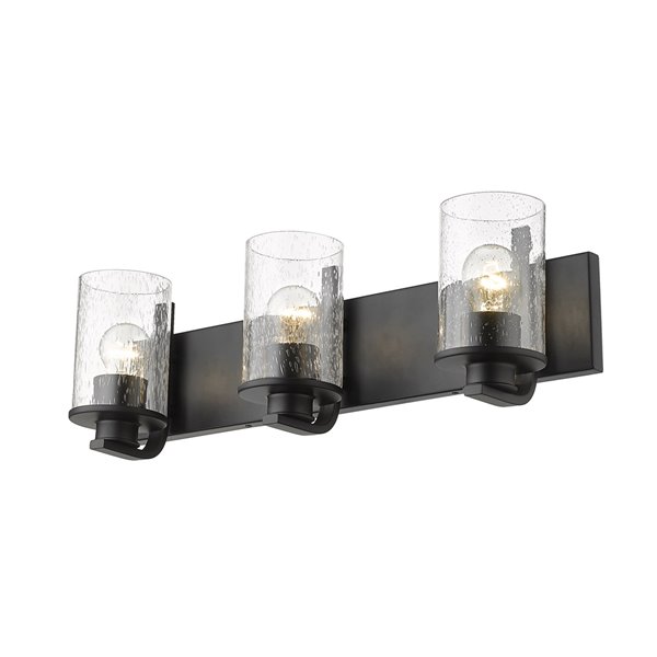 Z-Lite Beckett 3-Light Black Modern/Contemporary Vanity Light