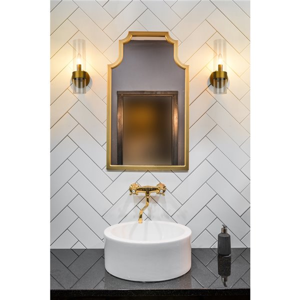 Z-Lite Datus 6.5-in W 1-Light Rubbed Brass Modern/Contemporary Wall Sconce