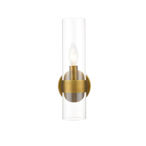 Z-Lite Datus 6.5-in W 1-Light Rubbed Brass Modern/Contemporary Wall Sconce
