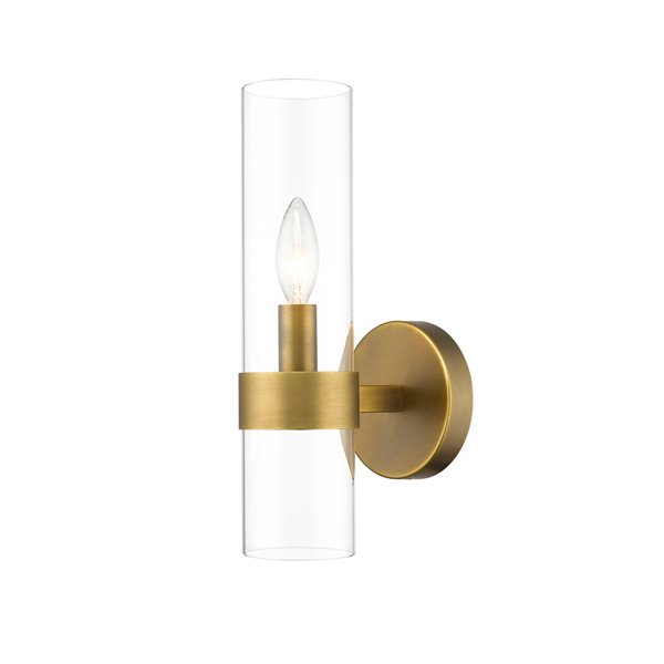 Z-Lite Datus 6.5-in W 1-Light Rubbed Brass Modern/Contemporary Wall Sconce
