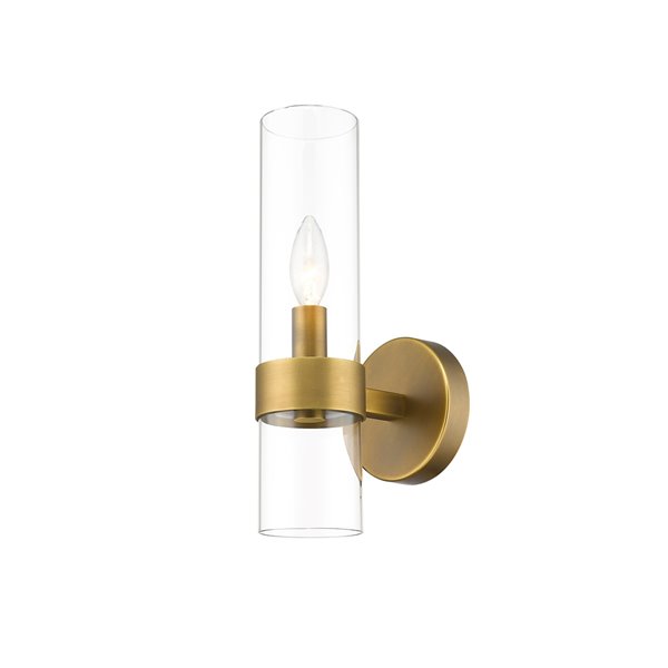 Z-Lite Datus 6.5-in W 1-Light Rubbed Brass Modern/Contemporary Wall Sconce