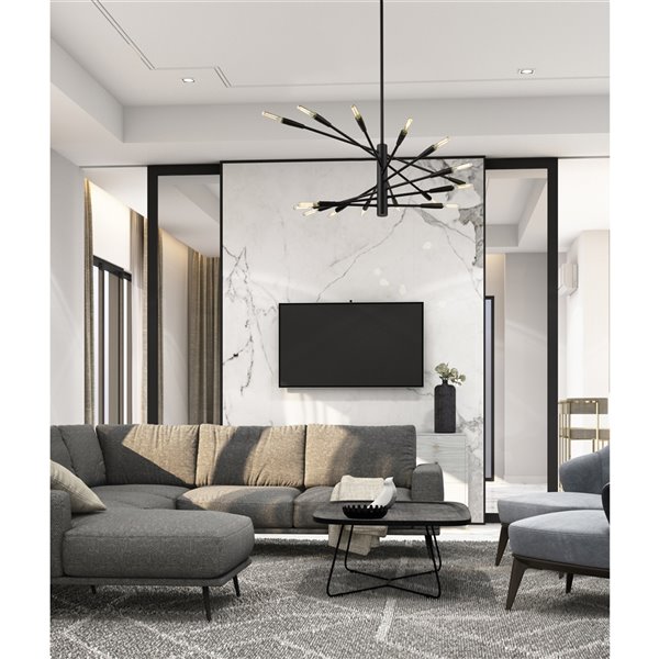 Z-Lite Ascension 16-Light Matte Black Modern/Contemporary Chandelier