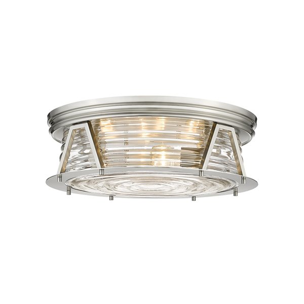 Z Lite 1 Pack Cape Harbor 20 In W, Brushed Nickel Outdoor Ceiling Lights