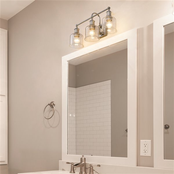 Z-Lite Bryant 3-Light Nickel Modern/Contemporary Vanity Light