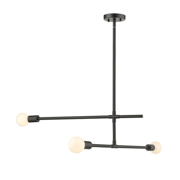 Z-Lite Modernist 3-Light Matte Black Modern/Contemporary Chandelier 731 ...