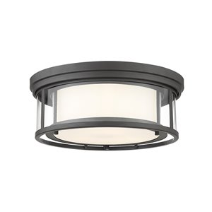 Z-Lite 1-Pack Willow 16-in W Bronze Outdoor Flush Mount Light