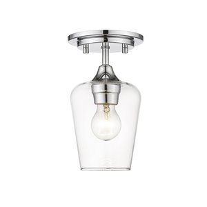 Z-Lite 1-Pack Joliet 5.5-in W Chrome Outdoor Flush Mount Light