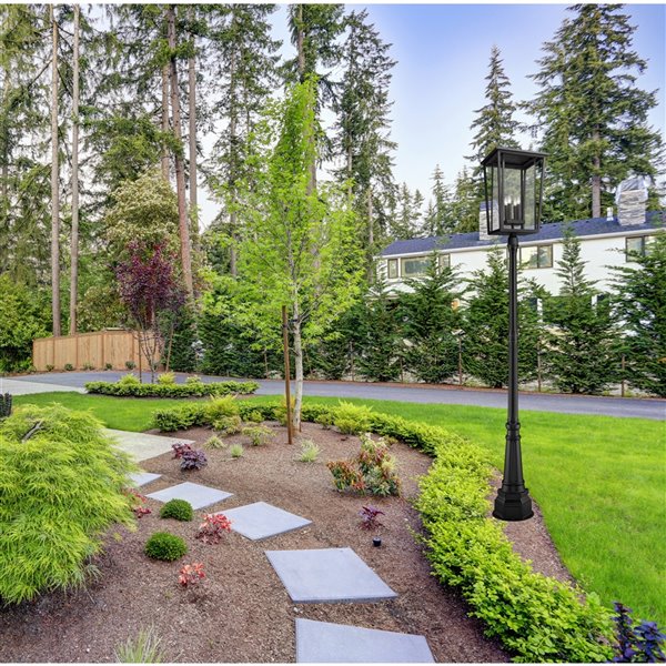 Z-Lite Seoul 113-in H Black Hardwired Halogen Complete Post Light