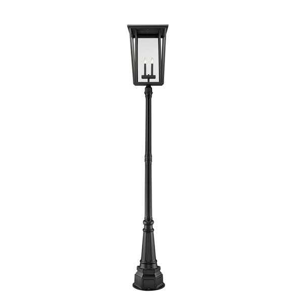 Z-Lite Seoul 113-in H Black Hardwired Halogen Complete Post Light