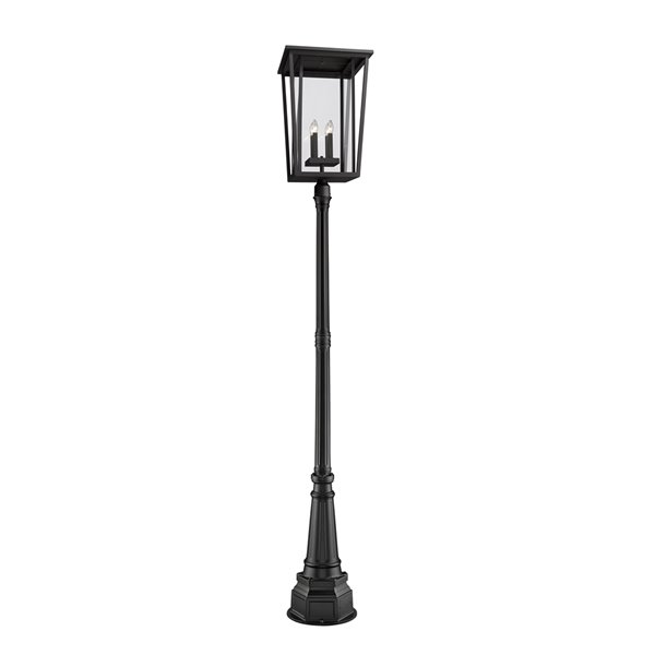Z-Lite Seoul 113-in H Black Hardwired Halogen Complete Post Light