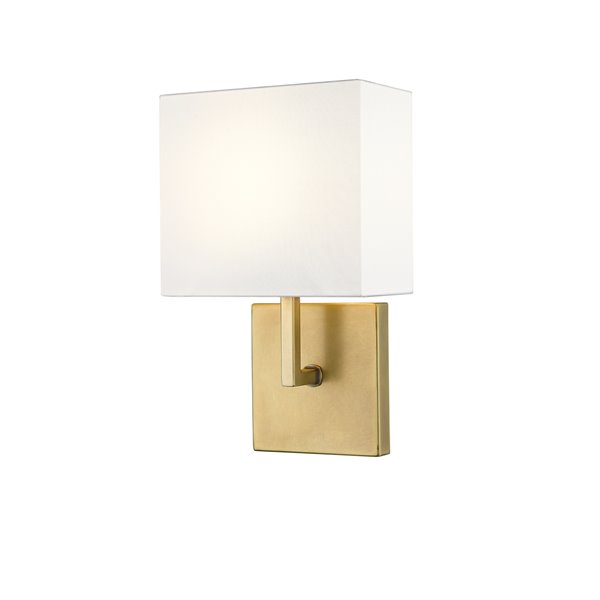 Z-Lite Saxon 7-in W 1-Light Rubbed Brass Traditional Wall Sconce