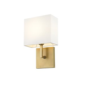 Z-Lite Saxon 7-in W 1-Light Rubbed Brass Traditional Wall Sconce