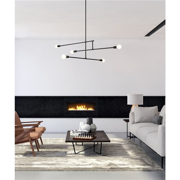 Z-Lite Modernist 5-Light Matte Black Modern/Contemporary Chandelier