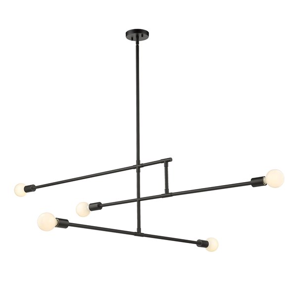 Z-Lite Modernist 5-Light Matte Black Modern/Contemporary Chandelier