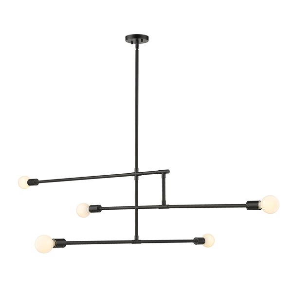 Z-Lite Modernist 5-Light Matte Black Modern/Contemporary Chandelier