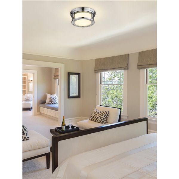 Z-Lite 1-Pack Willow 12-in W Chrome Outdoor Flush Mount Light