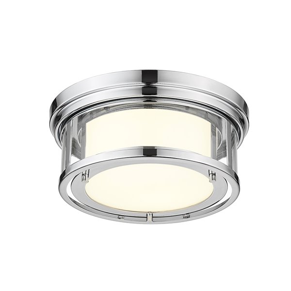 Z-Lite 1-Pack Willow 12-in W Chrome Outdoor Flush Mount Light