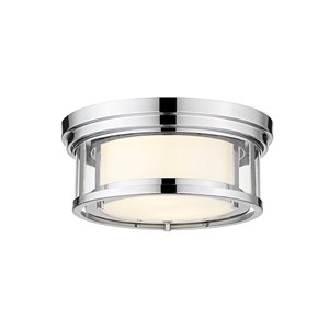 Z-Lite 1-Pack Willow 12-in W Chrome Outdoor Flush Mount Light