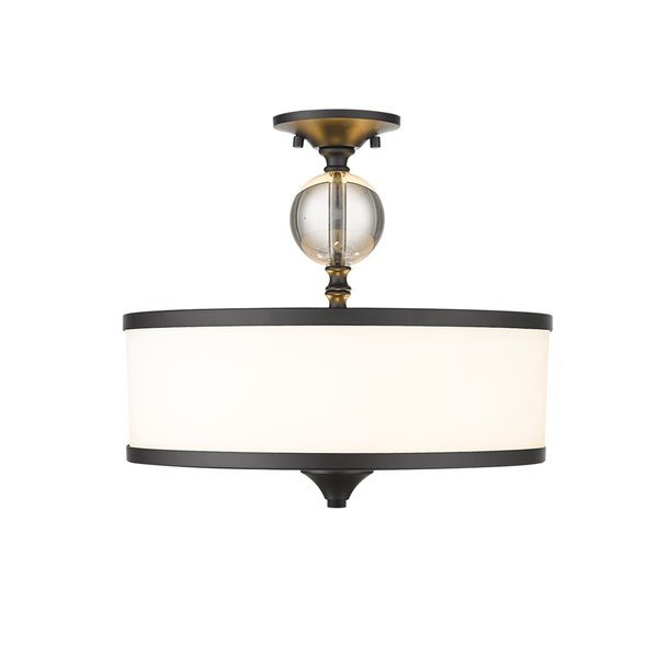 Z-Lite Cosmopolitan Black Traditional Semi Flush Mount