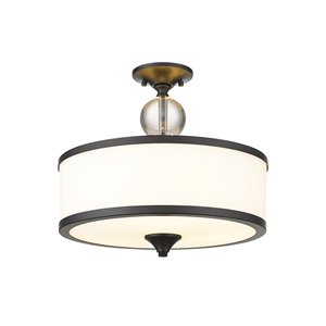 Z-Lite Cosmopolitan Black Traditional Semi Flush Mount