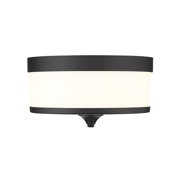 Z-Lite 1-Pack Cosmopolitan 13.75-in W Matte Black Outdoor Flush Mount Light