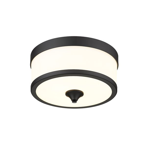 Z-Lite 1-Pack Cosmopolitan 13.75-in W Matte Black Outdoor Flush Mount Light