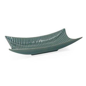 Plateau décoratif Amalyn de Gild Design House en céramique turquoise, 11 po