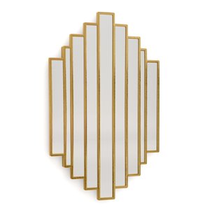 Miroir mural irrégulier en métal doré par Gild Design House, 2 po L x 21 po l