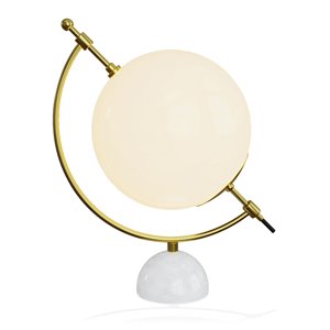 Lampe de table standard de 18 po avec abat-jour en verre et LED par Gild Design House, laiton et or (lot de 1)