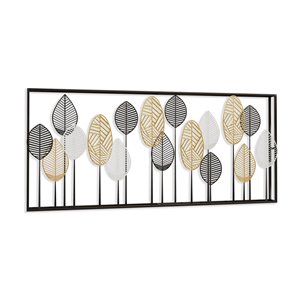 Sculpture murale botanique en métal par Gild Design House, 25 po H x 48 po l