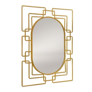 Miroir mural rectangulaire en métal doré par Gild Design House, 1 po L x 26 po l