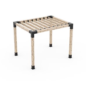 Toja Grid Pergola Kit with 2x6 KNECT Brackets - 6x6 Wood