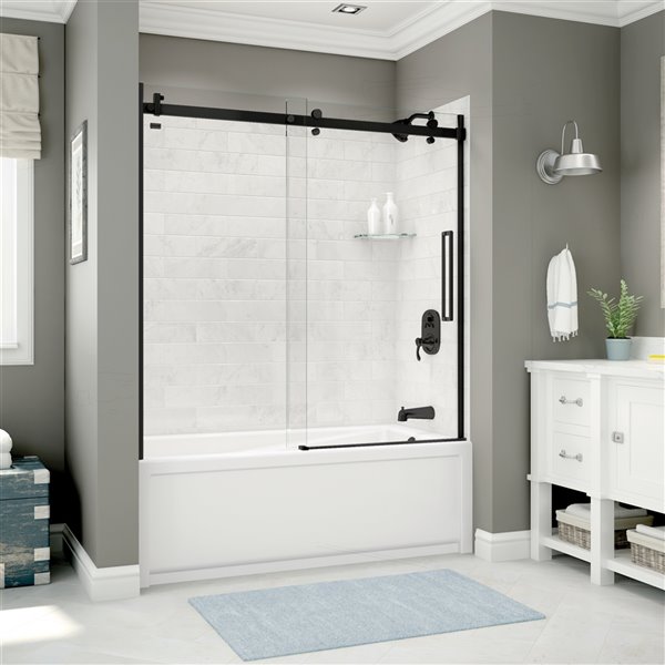 Maax Utile Marble Carrara 5 Piece 60 In, Bathtub And Shower Inserts