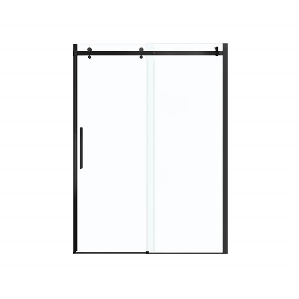 MAAX Utile 32-in x 60-in x 83-in 5-Piece Marble Carrara and Satin Black Alcove Shower Kit with Right Drain