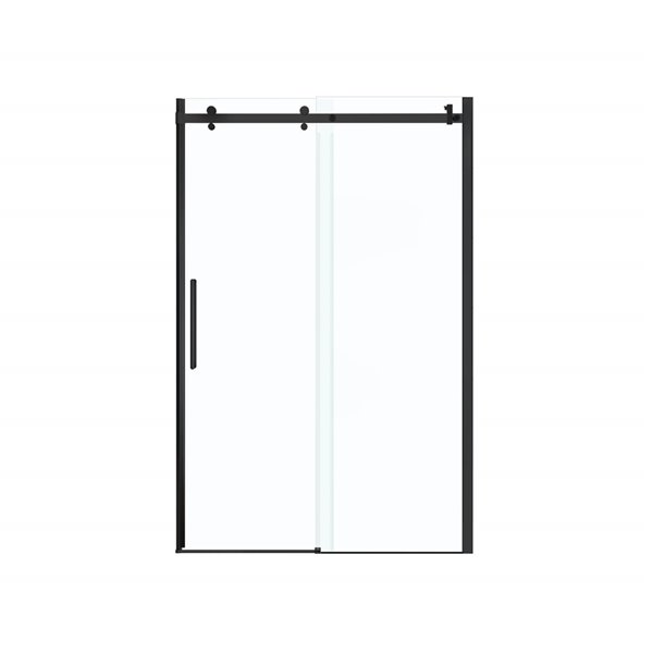 MAAX Utile 32-in x 48-in x 83-in 5-Piece Marble Carrara and Satin Black  Alcove Shower Kit with Centre Drain