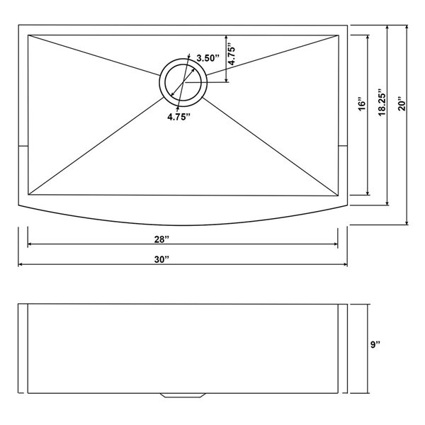 AKDY Undermount Farmhouse 30-in x 20-in Gunmetal Matte Black Single Bowl Kitchen Sink