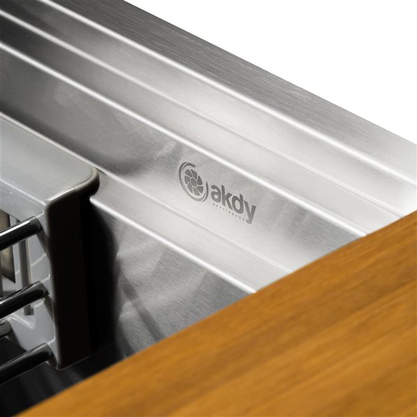 AKDY Undermount Farmhouse 30-in x 20-in Stainless Steel Single Bowl Workstation Kitchen Sink