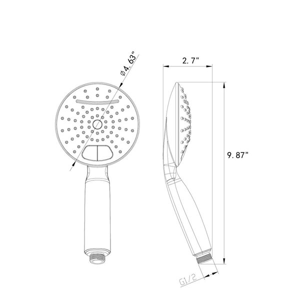AKDY Chrome 2-Spray Rain Handheld Shower Head 2 GPM (7.6 LPM)