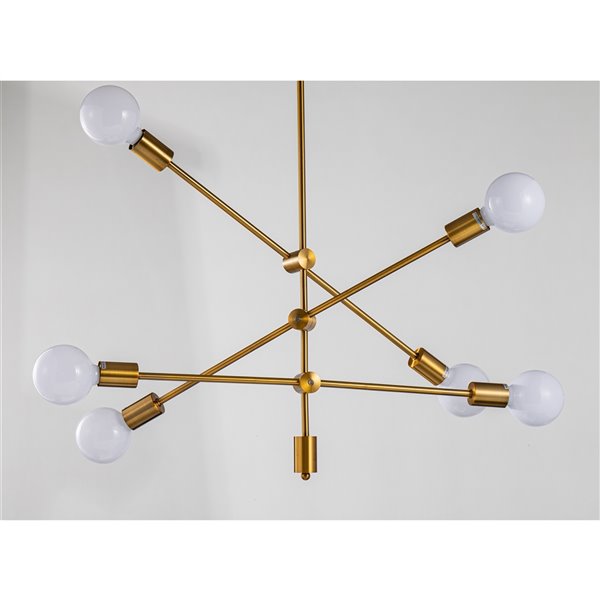 Design Living 6-light Antique Gold Modern/Contemporary Chandelier