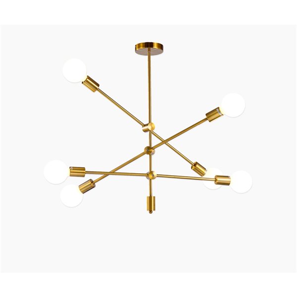 Design Living 6-light Antique Gold Modern/Contemporary Chandelier