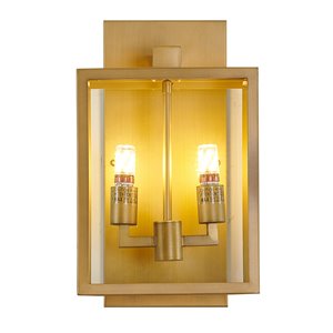 Design Living 9.75-in W 2-Light Gold Modern/Contemporary Wall Sconce