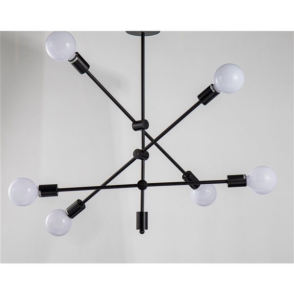 Design Living 6-light Matte Black Modern/Contemporary Chandelier