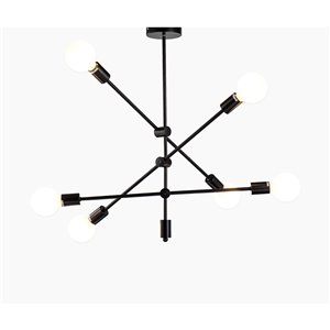 Design Living 6-light Matte Black Modern/Contemporary Chandelier