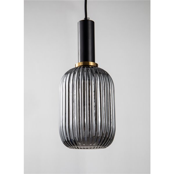 Design Living Black and Antique Gold Modern/contemporary Geometric Incandescent Mini Pendant Light