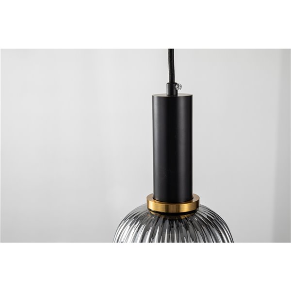 Design Living Black and Antique Gold Modern/contemporary Geometric Incandescent Mini Pendant Light