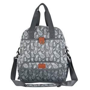 TotesBabe Pineapple 12.2-in x 7.09-in x 14.96-in Water Resistant Baby Bag - Black