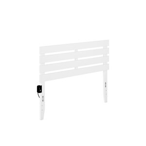 AFI Furnishings Oxford Full Headboard with USB Turbo Charger - White