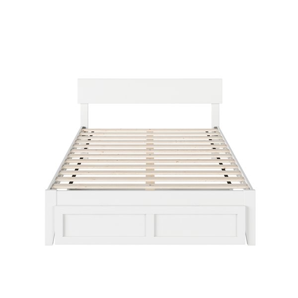 AFI Furnishings Boston Full Bed with Foot Drawer - White